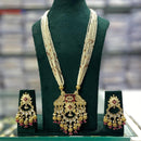 Manisha Jewellery Traditional Pota Stone And Pearl Meenakari Long Necklace Set