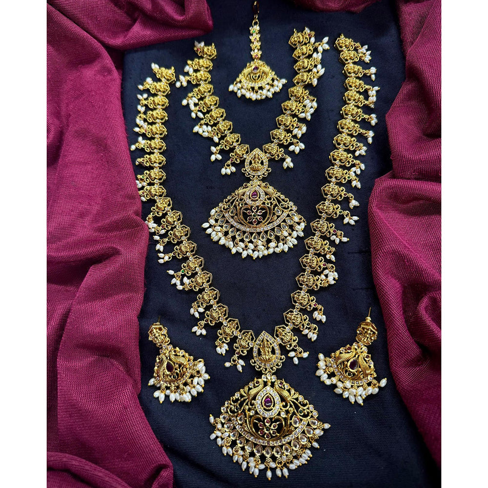 Manisha Jewellery Designer Austrian Stone Beads Dual Necklace Set