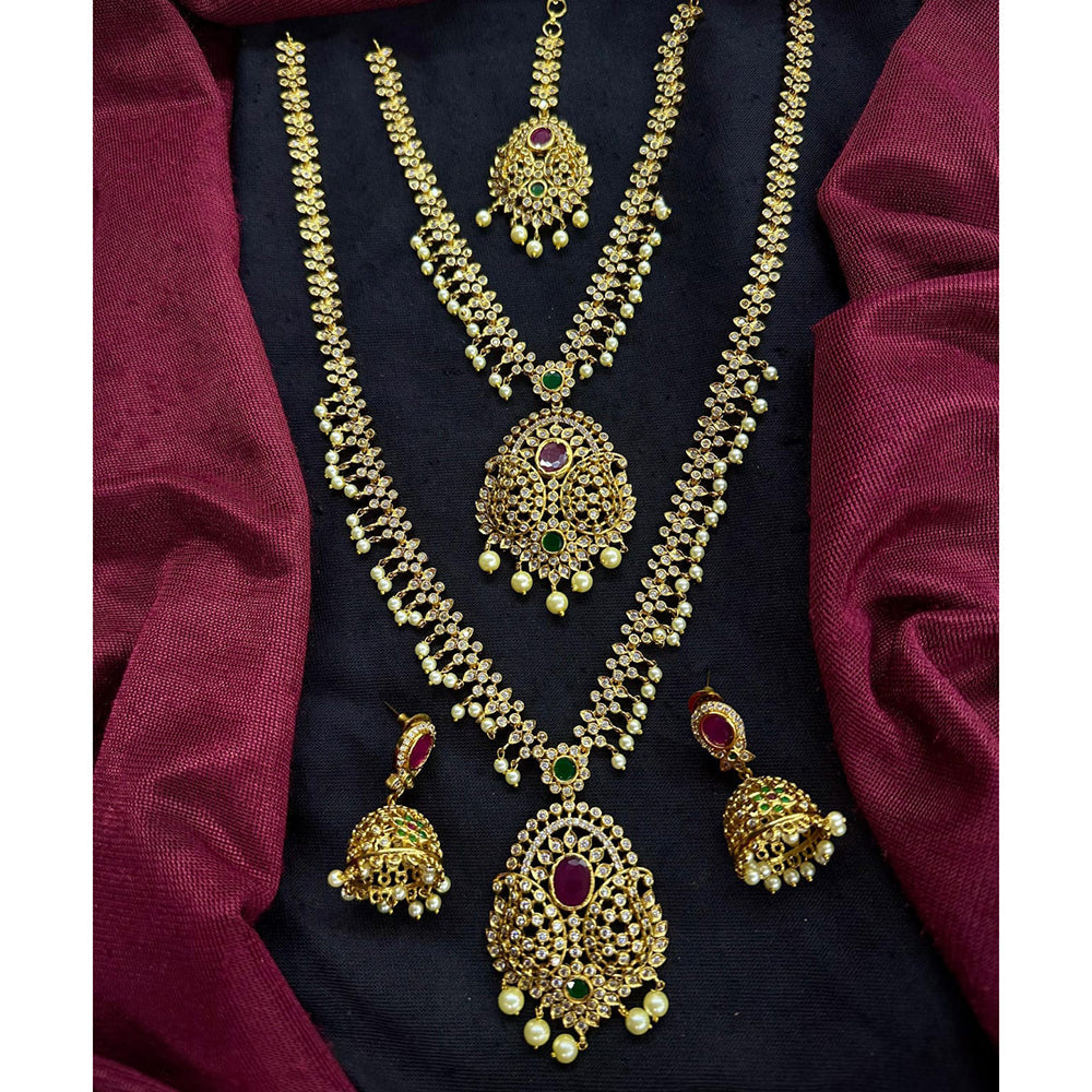 Manisha Jewellery Designer Austrian Stone Beads Dual Necklace Set