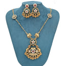 Manisha Jewellery Antique Finish Pota Stone And Pearl Necklace Set