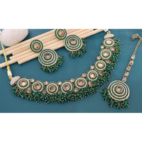 Manisha Jewellery Sparkling Crystal Stone And Pearl Choker Necklace Set 