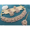 Manisha Jewellery Sparkling Crystal Stone And Pearl Choker Necklace Set