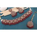 Manisha Jewellery Sparkling Crystal Stone And Pearl Choker Necklace Set