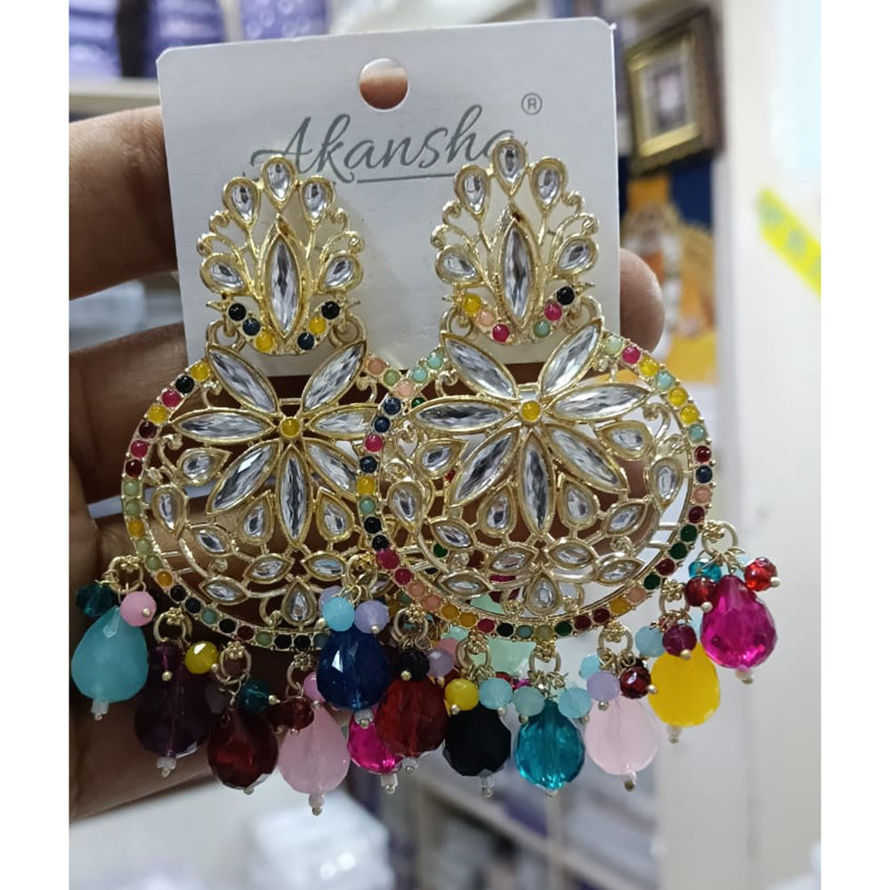 Manisha Jewellery Kundan Stone Pearl And Beads Dangler Earrings 