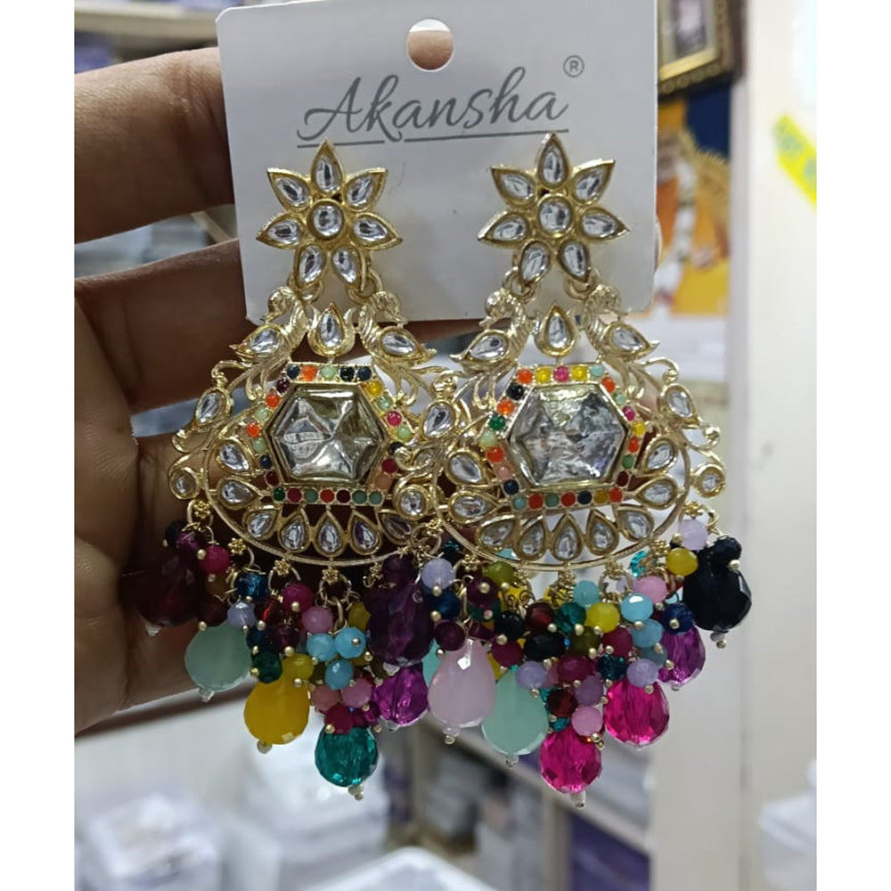 Manisha Jewellery Kundan Stone Pearl And Beads Dangler Earrings 