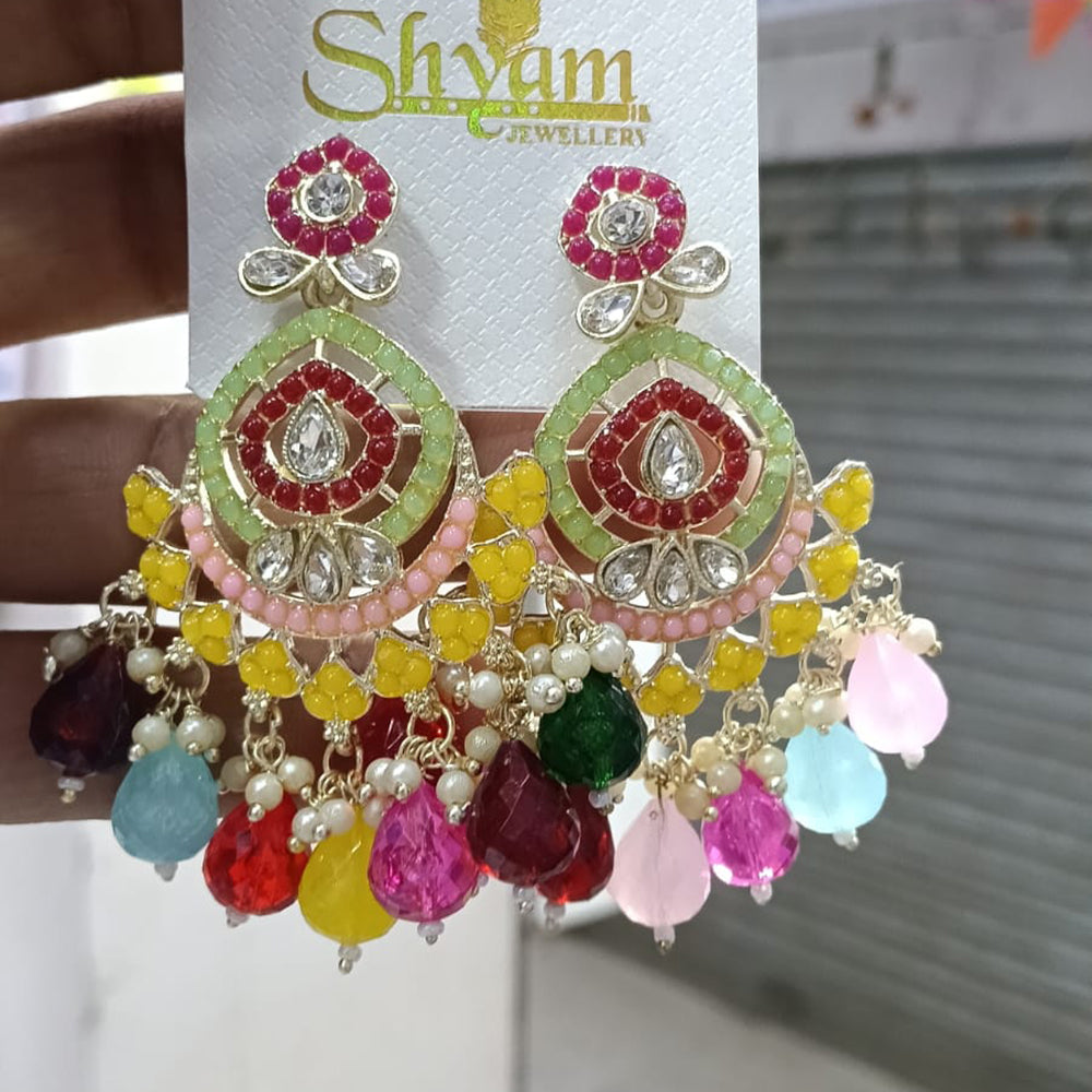 Manisha Jewellery Kundan Stone Pearl And Beads Dangler Earrings 