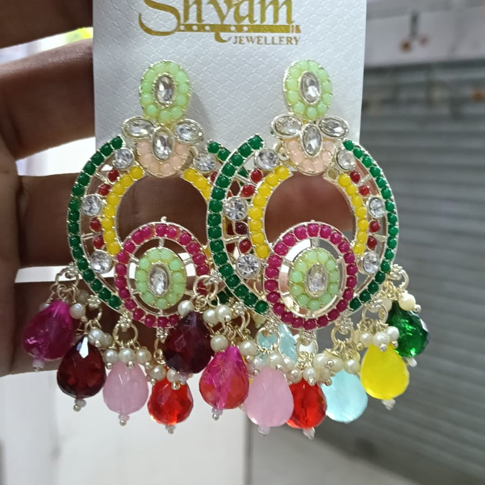 Manisha Jewellery Kundan Stone Pearl And Beads Dangler Earrings 