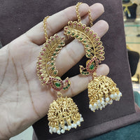 Manisha Jewellery Royal Pota Stone And Pearl Jhumki Earrings