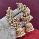 Manisha Jewellery Royal Pota Stone And Pearl Jhumki Earrings
