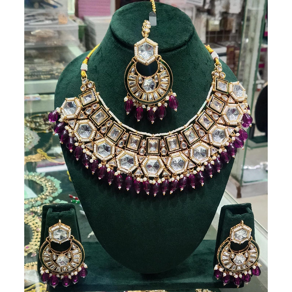 Manisha Jewellery Regal Aura Crystal Stone And Pearl Necklace Set