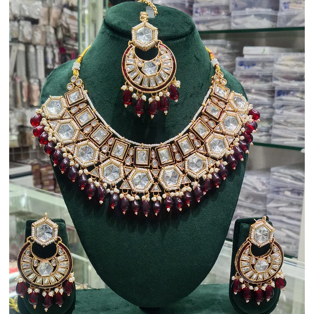 Manisha Jewellery Regal Aura Crystal Stone And Pearl Necklace Set