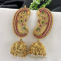 Manisha Jewellery Traditional Pota Stone And Pearl Earcuff Jhumki 