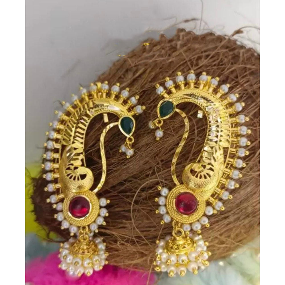 Manisha Jewellery Traditional Pota Stone And Pearl Earcuff Jhumki 