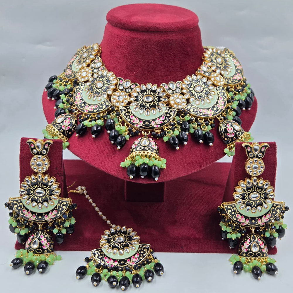Manisha Jewellery Designer Kundan Stone And Meenakari Choker Necklace Set
