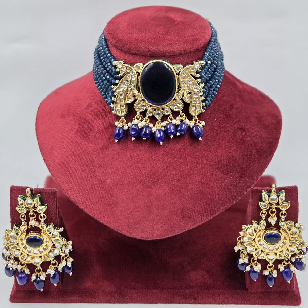 Manisha Jewellery Designer Kundan Stone And Beads Choker Necklace Set