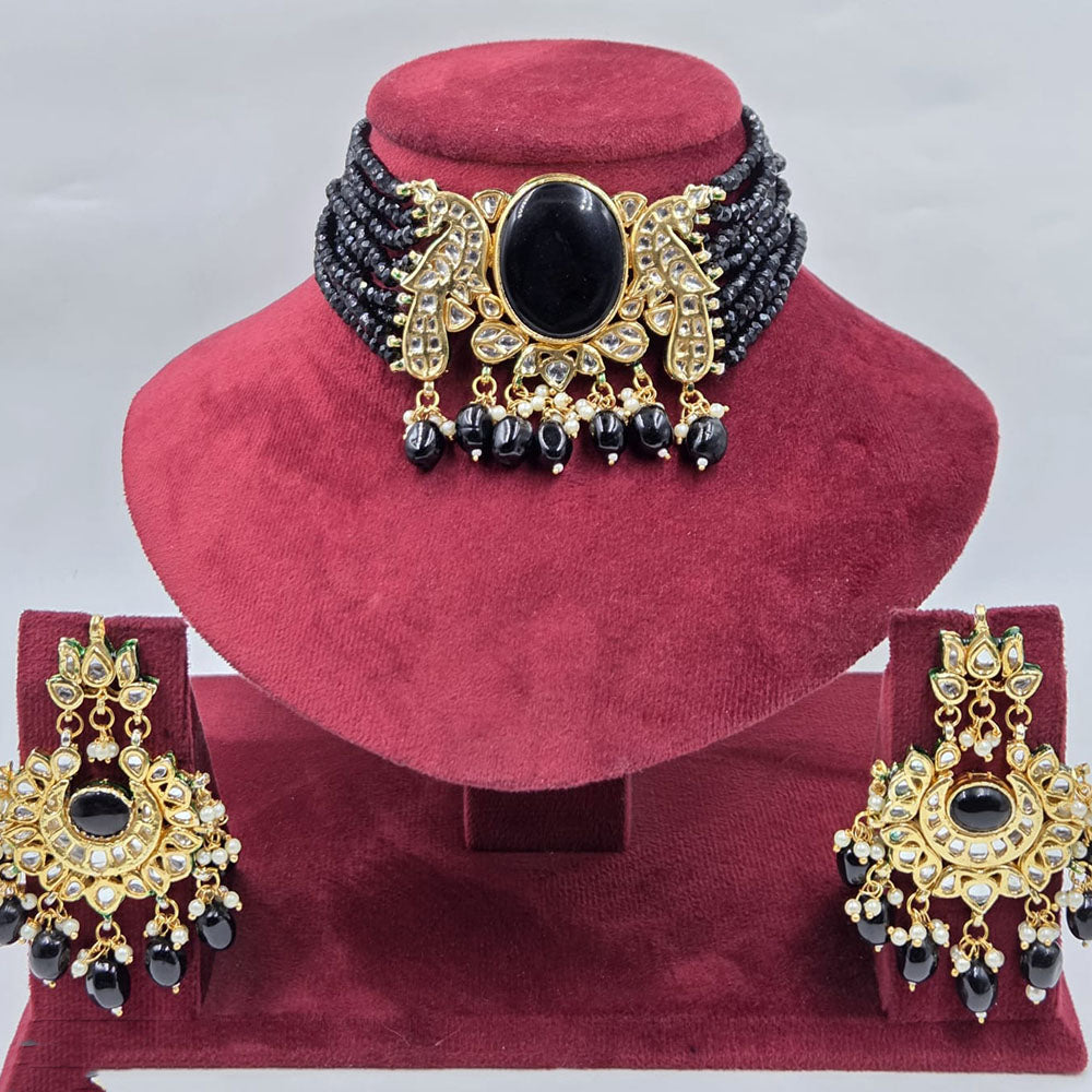 Manisha Jewellery Designer Kundan Stone And Beads Choker Necklace Set 