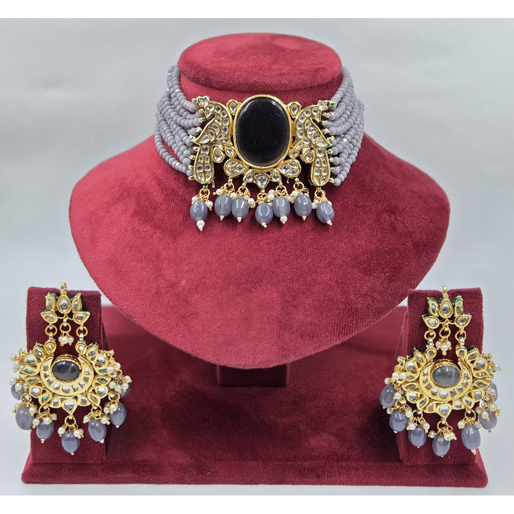 Manisha Jewellery Designer Kundan Stone And Beads Choker Necklace Set