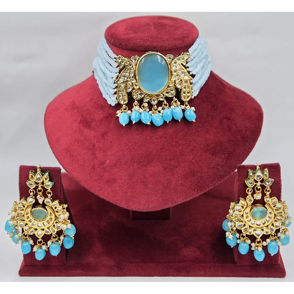 Manisha Jewellery Designer Kundan Stone And Beads Choker Necklace Set