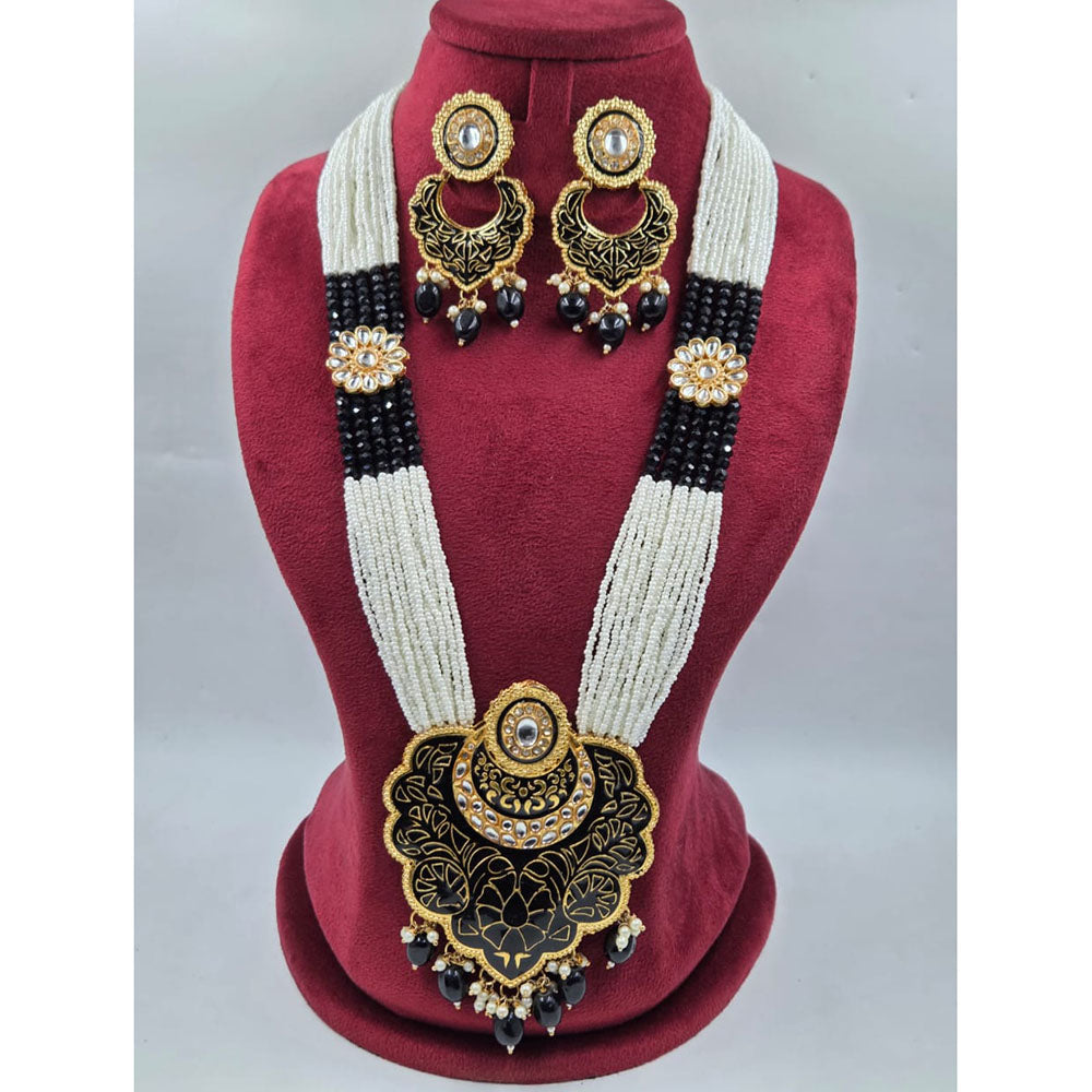 Manisha Jewellery Designer Kundan Stone And Meenakari Long Necklace Set