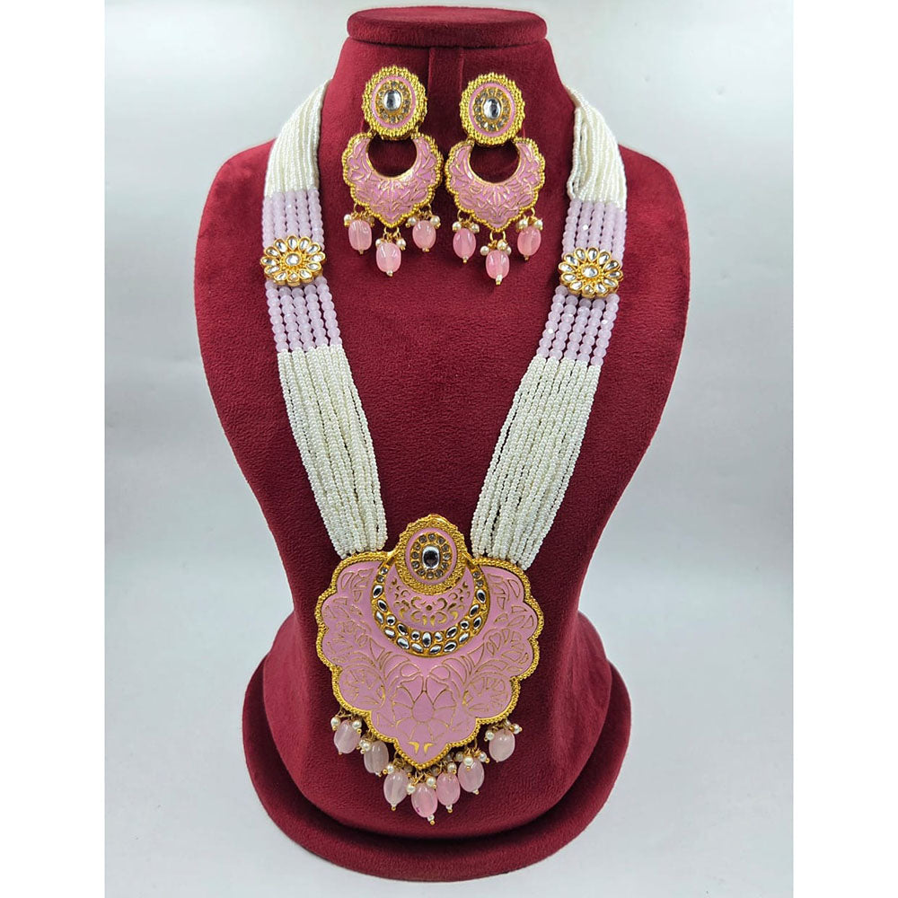 Manisha Jewellery Designer Kundan Stone And Meenakari Long Necklace Set