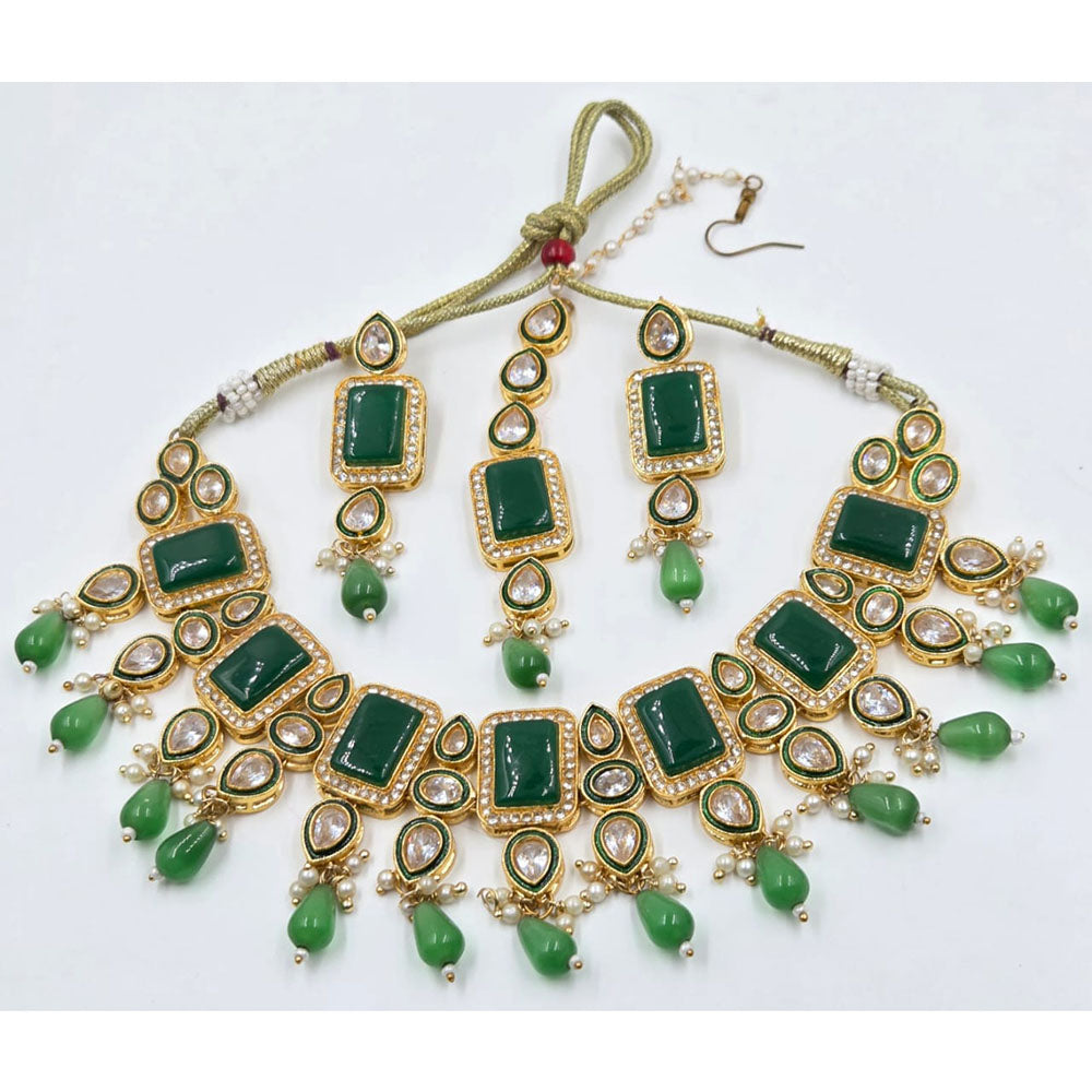 Manisha Jewellery Royal Austrian And Pota Stone Beads Necklace Set