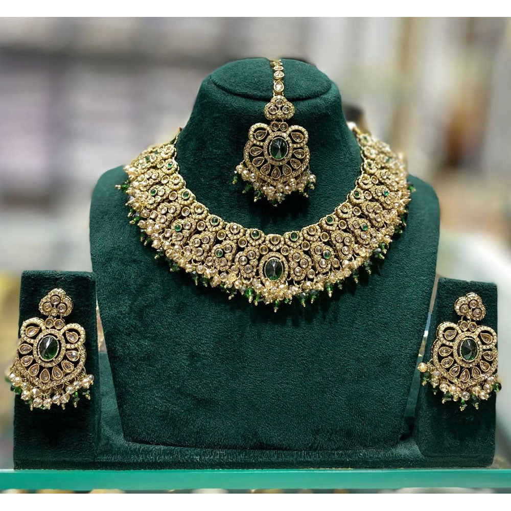 Manisha Jewellery Royal Crystal Stone Pearl And Beads Necklace Set