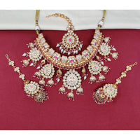 Manisha Jewellery Rajasthani Style Pota Stone And Beads Meenakari Choker Necklace Set