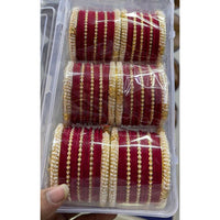 Manisha Jewellery Royal Style Pearl And Velvet Ethnic Bangles Set