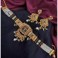 Manisha Jewellery Traditional Pota Stone And Meenakari Pearl Choker Necklace Set