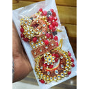 Manisha Jewellery Royal Kundan Stone And Meenakari Dangler Earrings With Maangtika