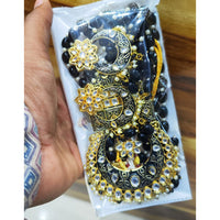 Manisha Jewellery Royal Kundan Stone And Meenakari Dangler Earrings With Maangtika