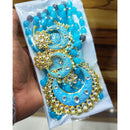 Manisha Jewellery Royal Kundan Stone And Meenakari Dangler Earrings With Maangtika