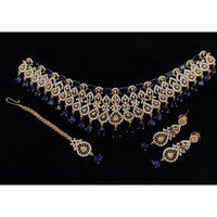 Manisha Jewellery American Diamond Designer Choker Necklace Set