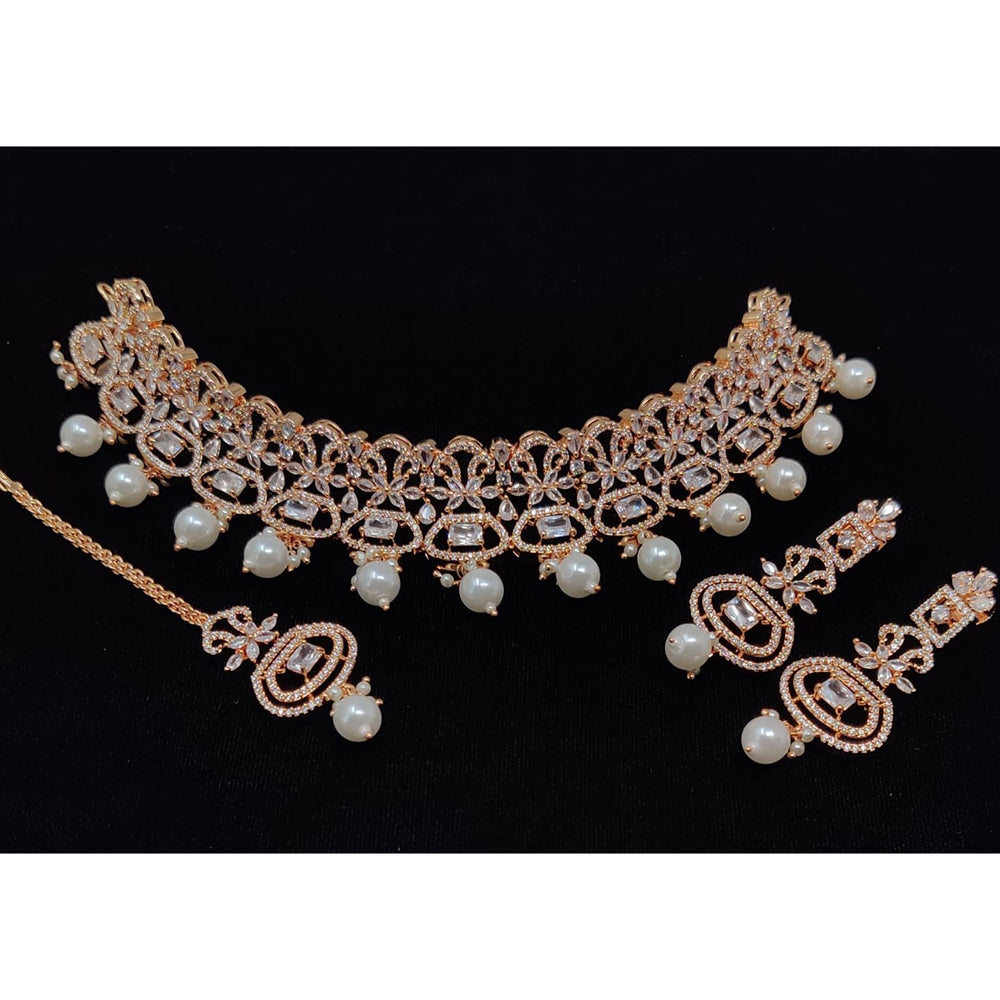 Manisha Jewellery American Diamond Designer Choker Necklace Set