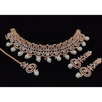 Manisha Jewellery American Diamond Designer Choker Necklace Set