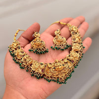 Manisha Jewellery Royal Pota Stone And Temple Designer Necklace Set