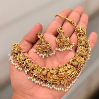 Manisha Jewellery Royal Pota Stone And Temple Designer Necklace Set