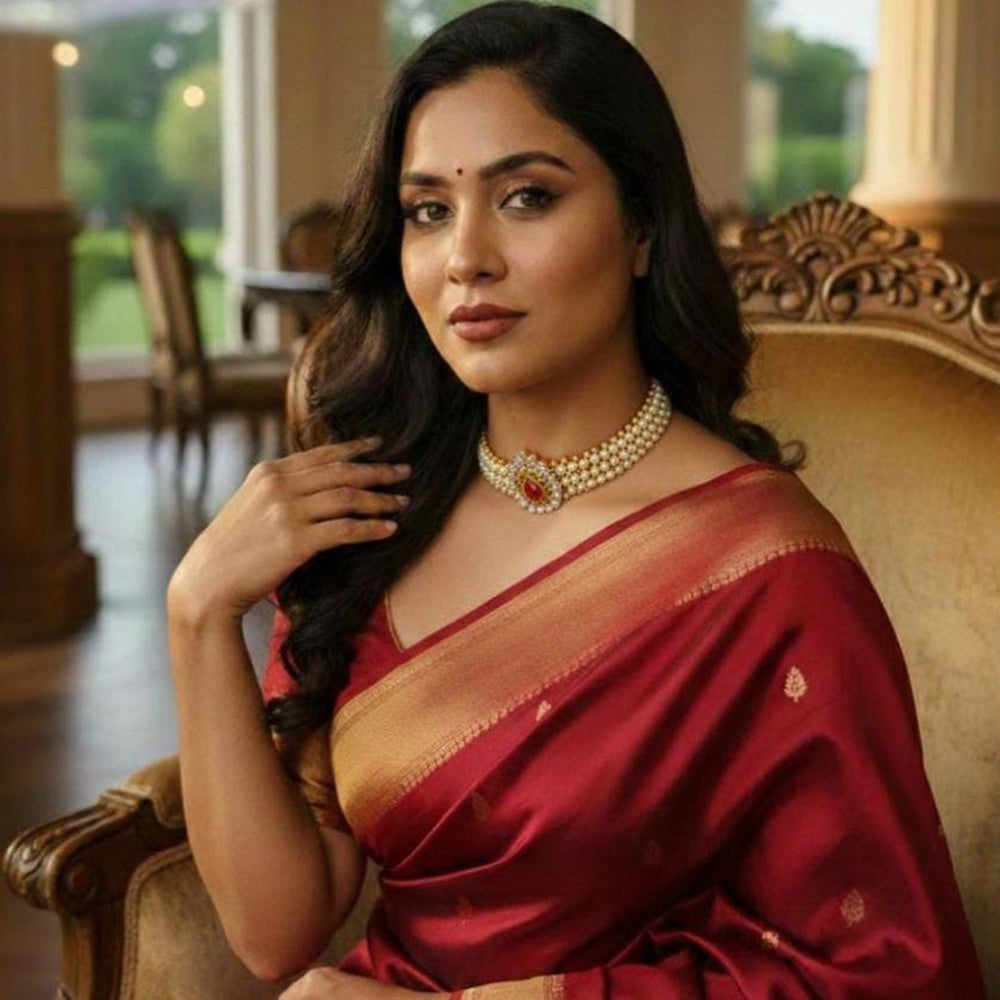 Manisha Jewellery  Royal Pota Stone Pearl Choker Necklace