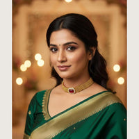 Manisha Jewellery Traditional Pota Stone Golden Beads Choker Necklace