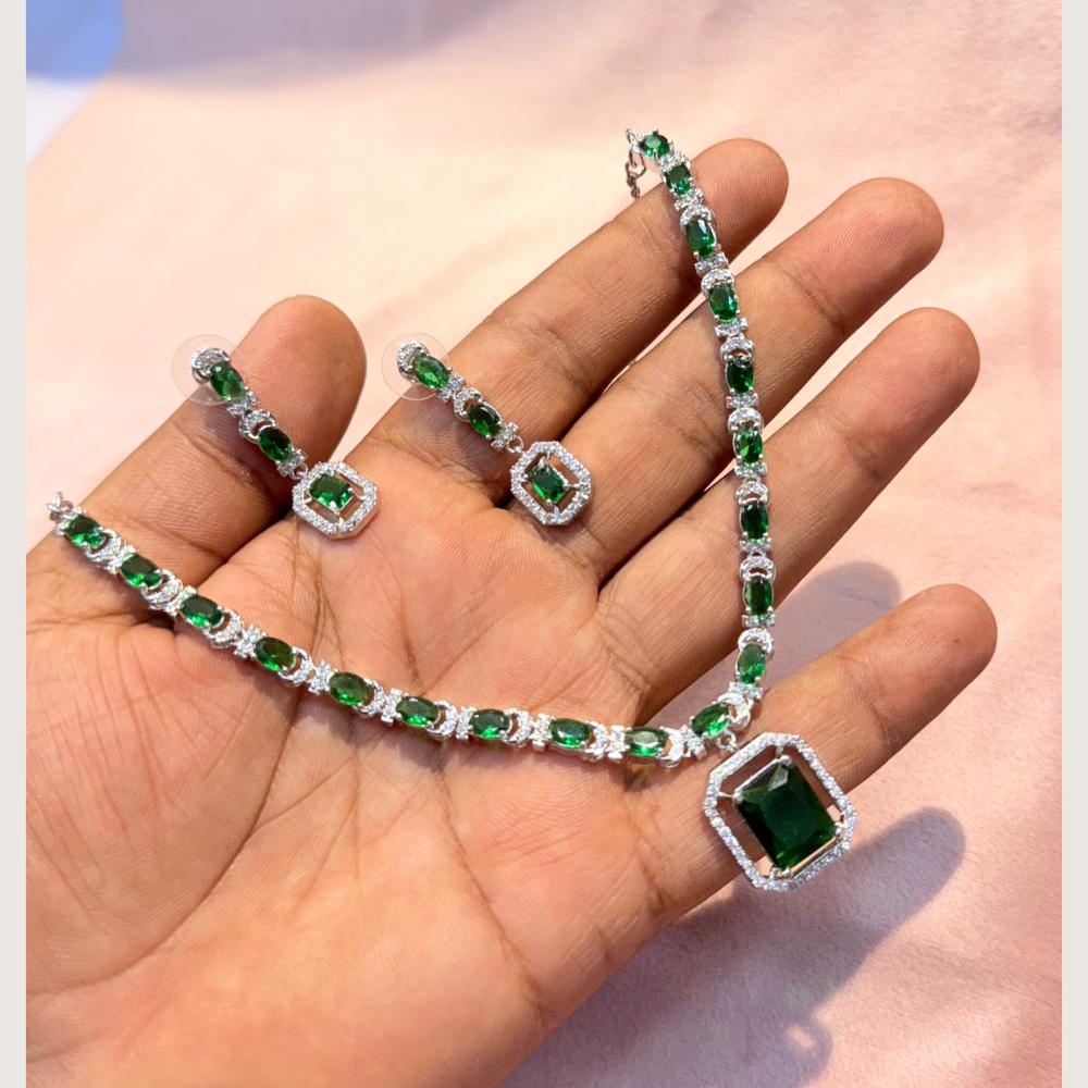 Manisha Jewellery Premium  American Diamond Designer Necklace Set