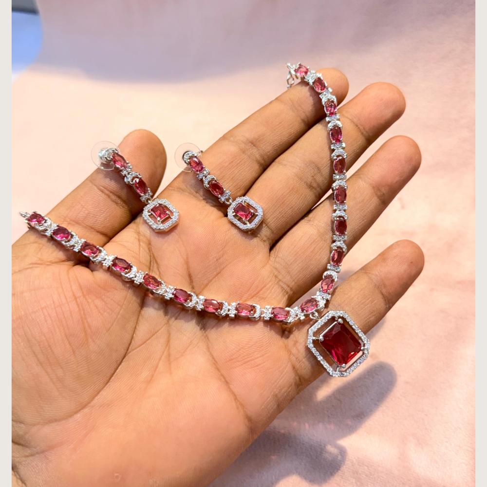 Manisha Jewellery Premium  American Diamond Designer Necklace Set