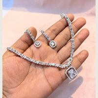 Manisha Jewellery Premium  American Diamond Designer Necklace Set