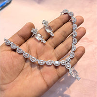 Manisha Jewellery Premium  American Diamond Designer Necklace Set