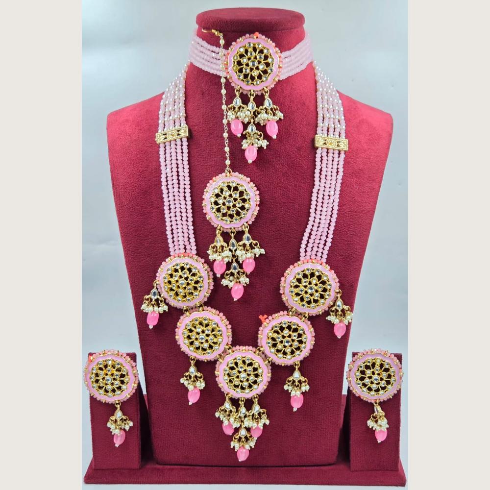 Manisha Jewellery Kundan Stone Meenakari Double Necklace Set