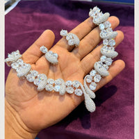 Manisha Jewellery Premium  American Diamond Designer Necklace Set