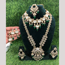 Manisha Jewellery Luxury Pota Stone And Austrian Pearl Double Necklace Set 