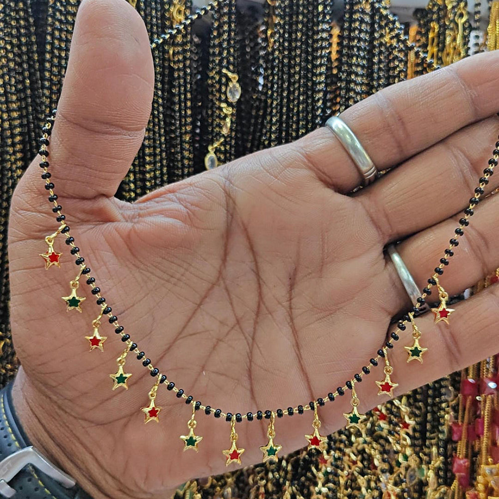 Manisha Jewellery Minimalist Stylish Crystal Stone Black Beads Mangalsutra