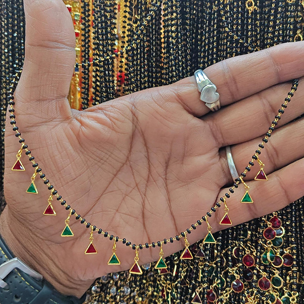 Manisha Jewellery Minimalist Stylish Crystal Stone Black Beads Mangalsutra