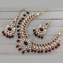 Manisha Jewellery Glam Pota Stone Pearl And Beads Designer Necklace Set