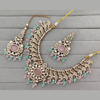 Manisha Jewellery Glam Pota Stone Pearl And Beads Designer Necklace Set